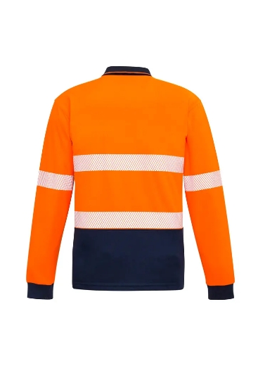 Picture of Syzmik, Unisex Hi Vis Segmented L/S Polo - Hoop Taped